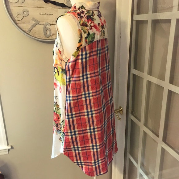 Anthro Cyrena Floral sheer tunic top - Picture 6 of 14